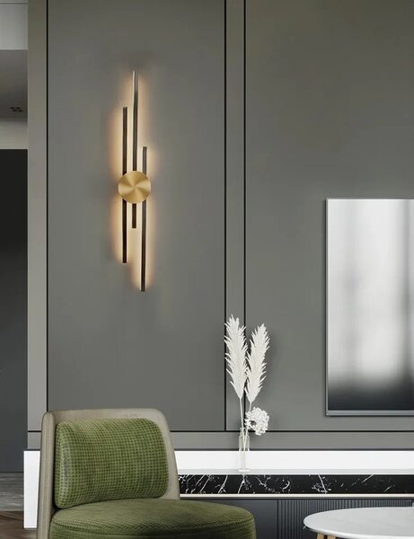 Stenska svetilka LED APP1437-W BLACK GOLD