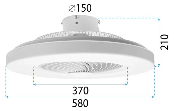 Lestenec z ventilatorjem Svetilka APP1551-C WHITE ventilator