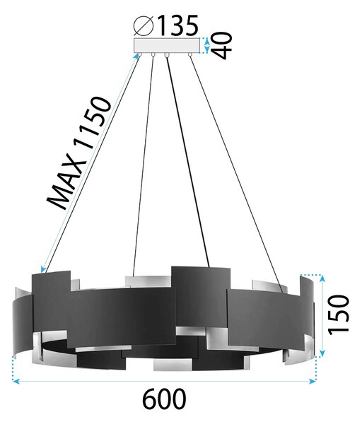 Viseča svetilka black APP1561-6CP