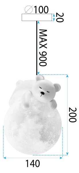 Viseča svetilka WHITE BEAR APP1597-1CP