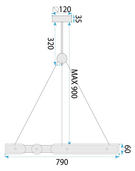 Loop LED viseča stropna svetilka APP1549-cp Gold + daljinski upravljalnik