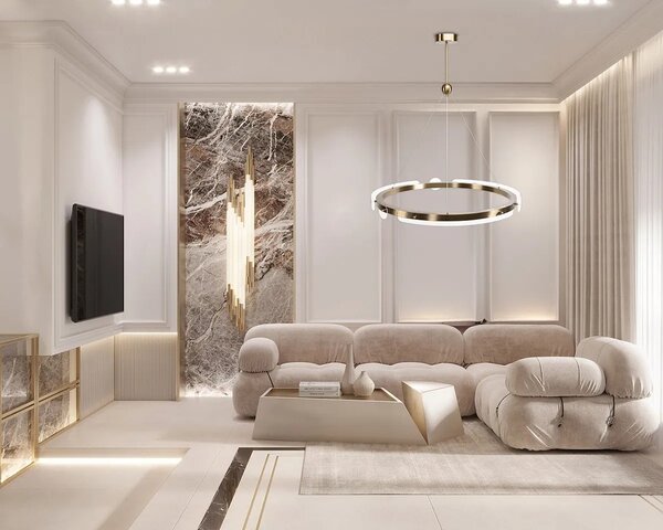Loop LED viseča stropna svetilka APP1549-cp Gold + daljinski upravljalnik