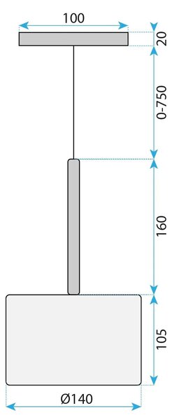 Steklena stropna svetilka APP1701-1CP GREY A