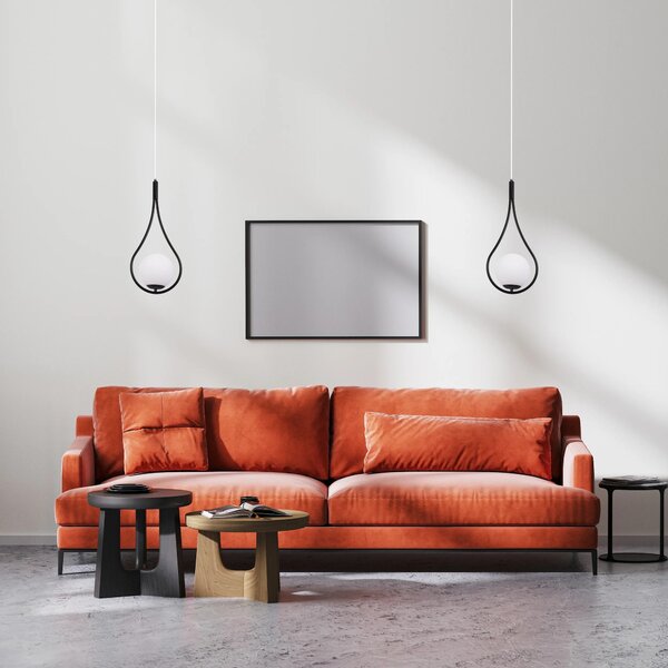 GLASS SPHERE PENDANT LAMP G111-1W JUODA E27