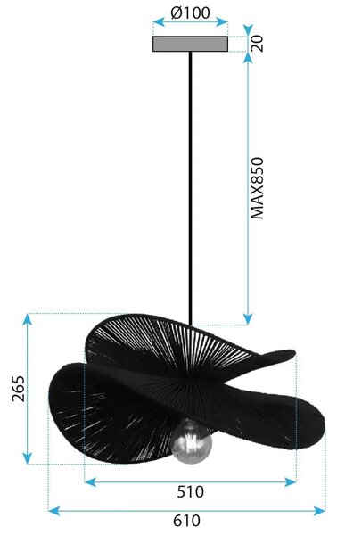 Viseča svetilka APP1833-1CP BLACK