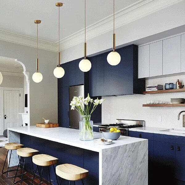 GLASS SPHERE PENDANT LAMP G108-1W GOLD E27