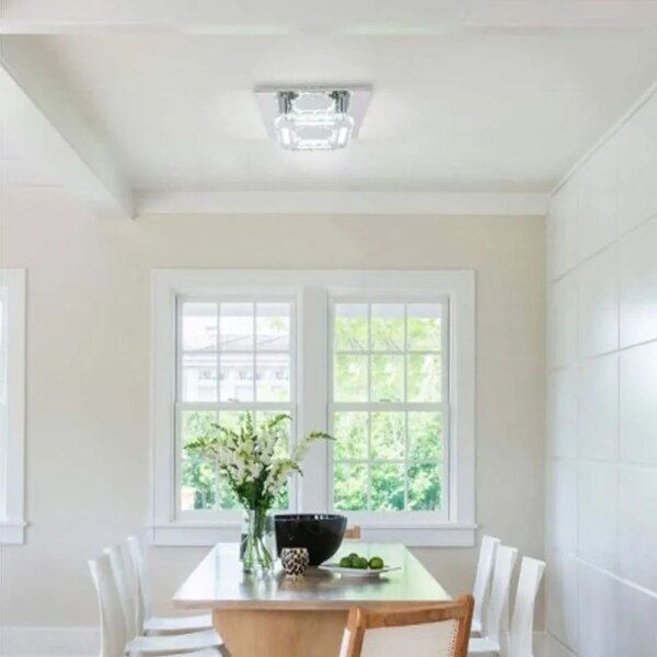 Kvadratna kristalna stropna svetilka Plafond Glamour 8W APP406-C