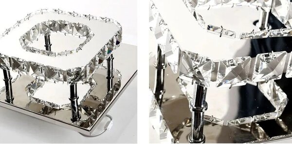 Kvadratna kristalna stropna svetilka Plafond Glamour 8W APP406-C
