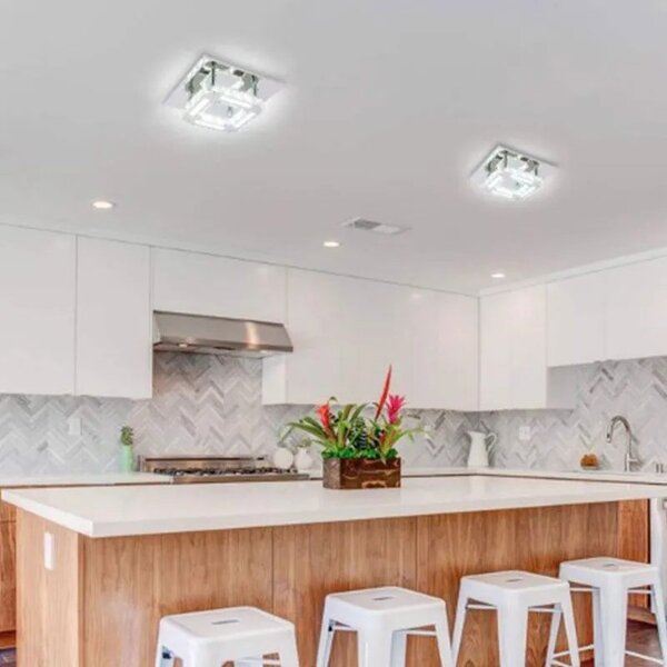 Kvadratna kristalna stropna svetilka Plafond Glamour 8W APP406-C