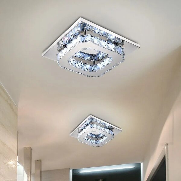 Kvadratna kristalna stropna svetilka Plafond Glamour 8W APP406-C