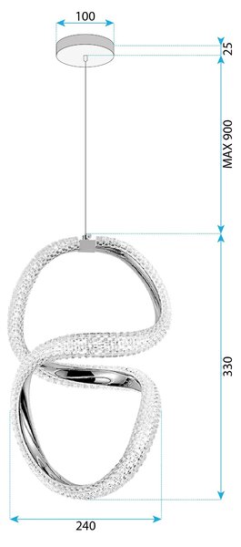 Viseča LED svetilka G077-3CPR Gold