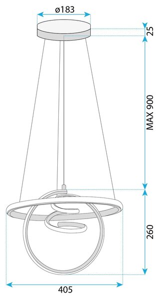 Viseča LED svetilka G066-CP Gold