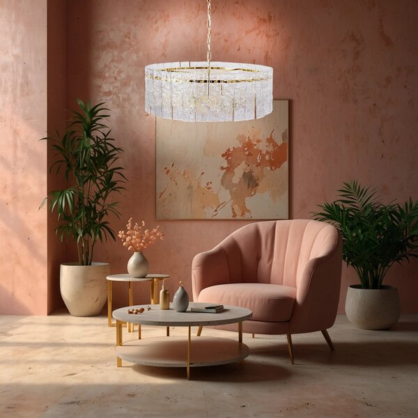 Obesna svetilka s kristali APP1779-CP 60CM Gold