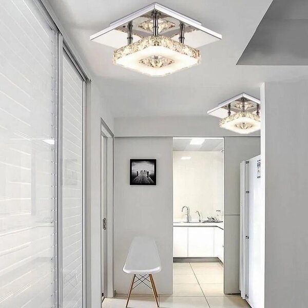 Kvadratna kristalna stropna svetilka Plafond Glamour 8W APP405-C