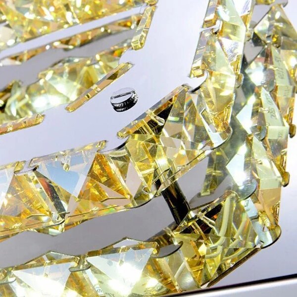 Kvadratna kristalna stropna svetilka Plafond Glamour 8W APP405-C