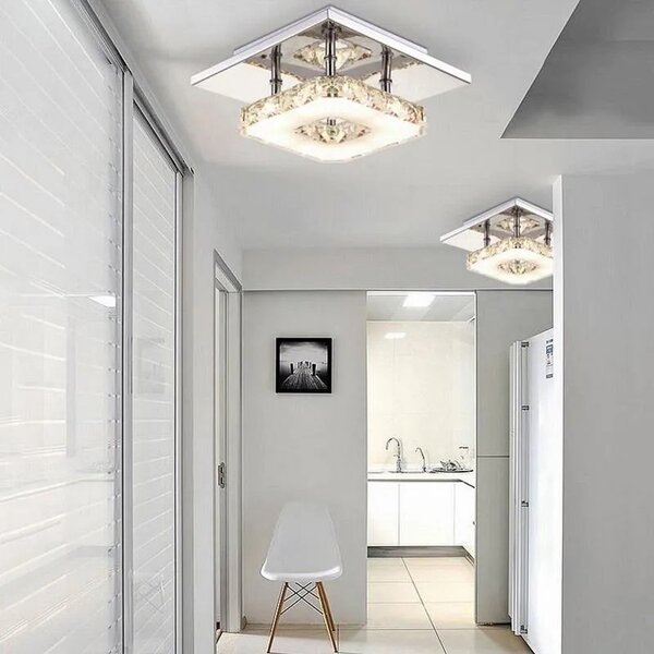 Kvadratna kristalna stropna svetilka Plafond Glamour 8W APP405-C