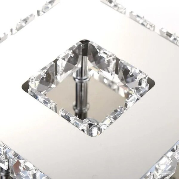 Kvadratna kristalna stropna svetilka Plafond Glamour 8W APP405-C