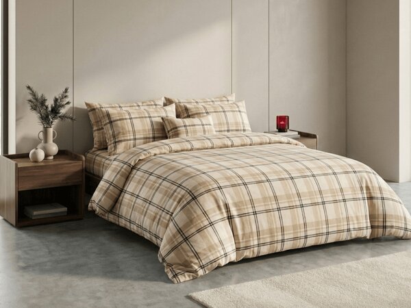 Posteljnina mikropliš PLAID kremna Dimenzije posteljnine: 70 x 90 cm | 140 x 200 cm