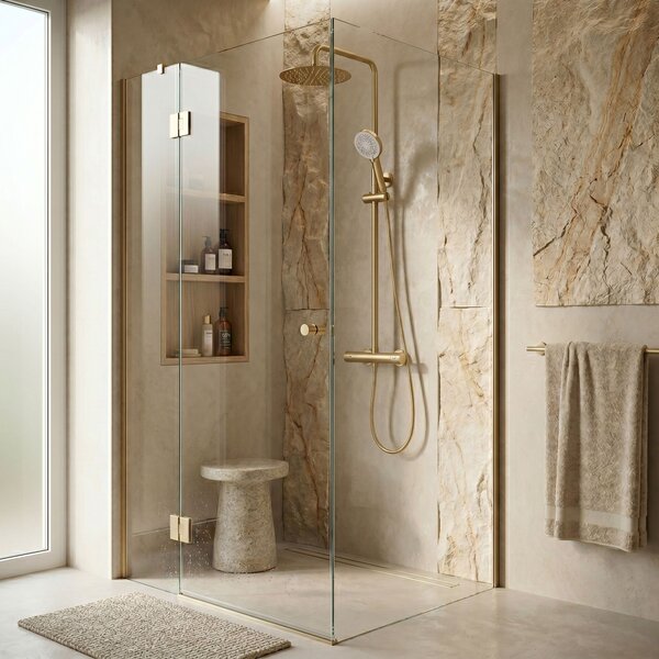 Tuš set s termostatom Rea Drop Brush Gold
