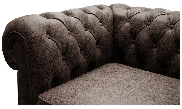 CHESTERFIELD ZOFA, temno rjava usnje