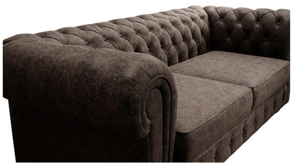 CHESTERFIELD ZOFA, temno rjava usnje