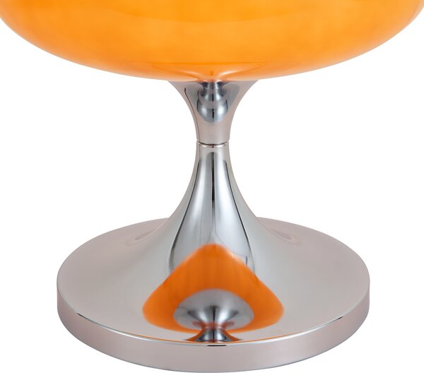 Retro namizna svetilka krom z oranžnim steklenim senčnikom 31 cm - Glaze