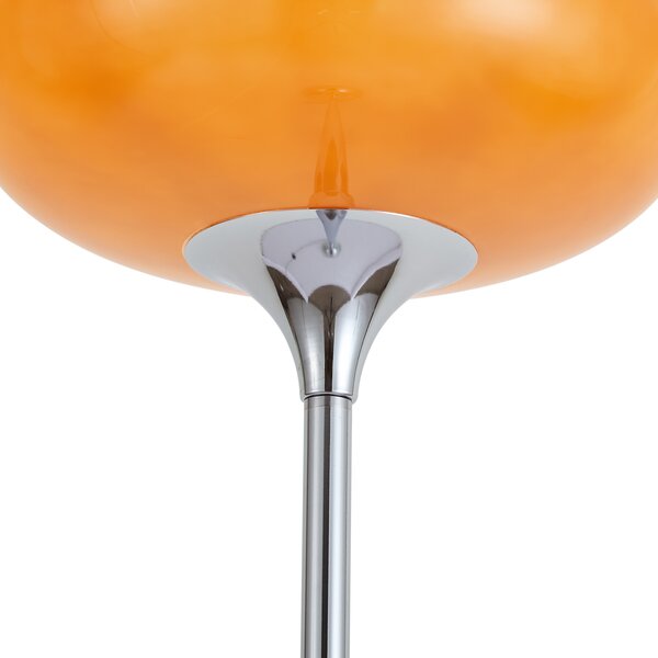 Retro stoječa svetilka krom z oranžnim steklenim senčnikom 150 cm - Glaze