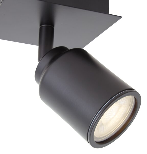 Moderni kopalniški reflektor črn kvadrat IP44 - Ducha