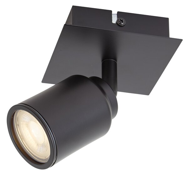 Moderni kopalniški reflektor črn kvadrat IP44 - Ducha