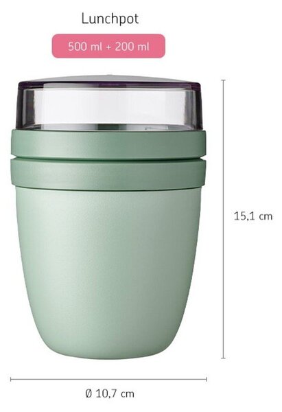 Posoda za malico 2 kos s predeli/za jogurt Ellipse – Mepal