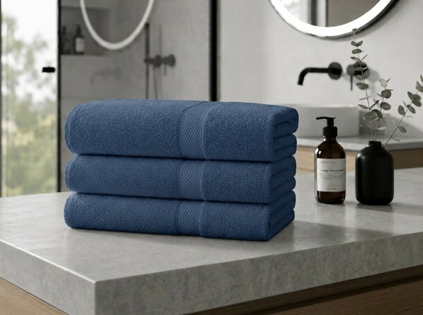 Brisača CLARYSSE ELEGANCE 60x110 cm temno modra, 100% bombaž