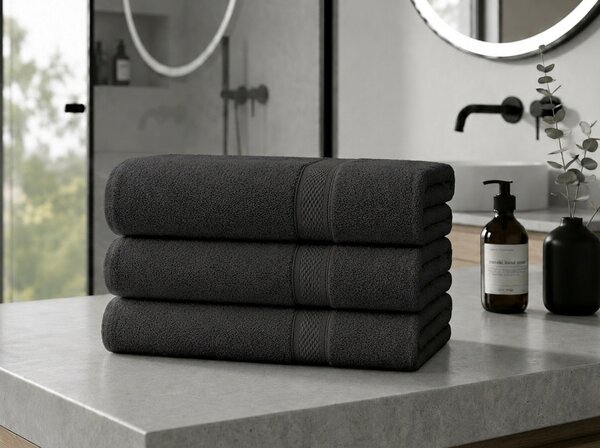 Brisača CLARYSSE ELEGANCE 60x110 cm antracitna, 100% bombaž