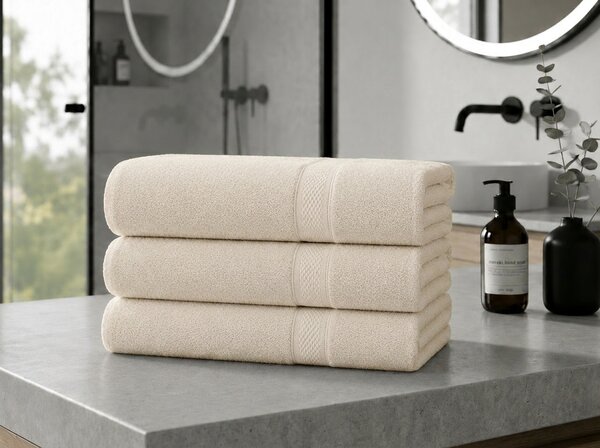 Brisača CLARYSSE ELEGANCE 60x110 cm kremna, 100% bombaž