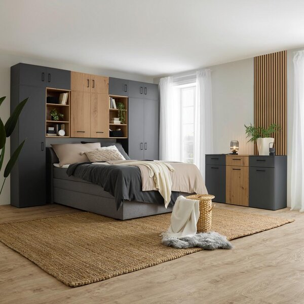 Premium Living Postelja Boxspring Sevilla, Siva, 180x200