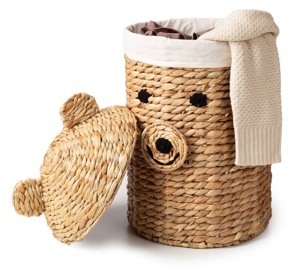 Otroška škatla za shranjevanje iz vodne hijacinte v naravni barvi ø 30x56 cm Bear – Compactor