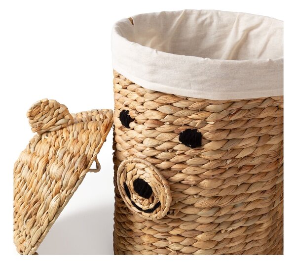 Otroška škatla za shranjevanje iz vodne hijacinte v naravni barvi ø 30x56 cm Bear – Compactor