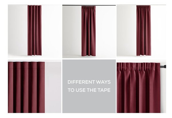 Bordo rdeča zavesa za delno zatemnitev 140x245 cm Kierra – Restilo