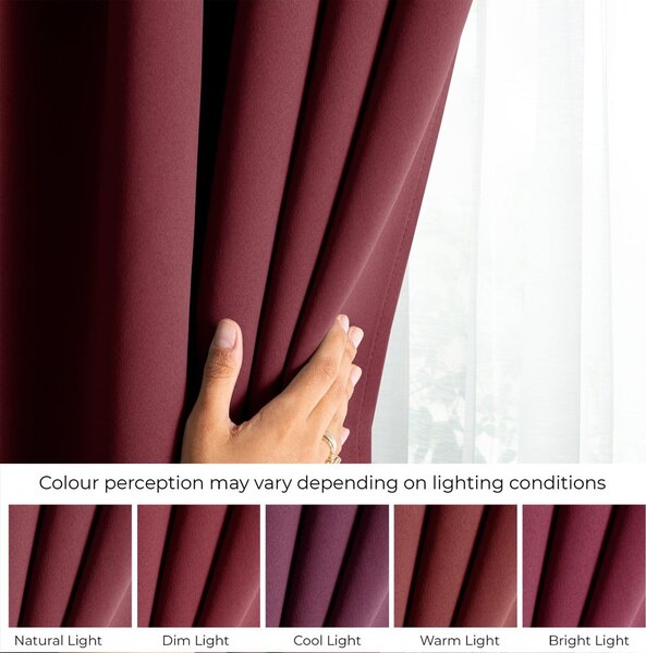 Bordo rdeča zavesa za delno zatemnitev 140x245 cm Kierra – Restilo
