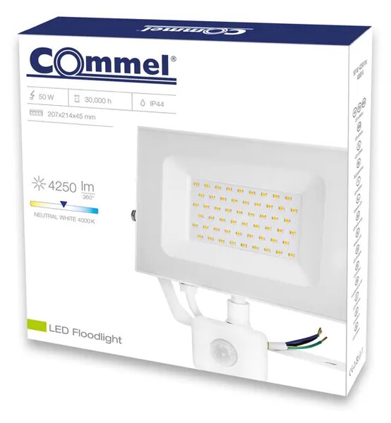 307-159 LED REFLEKTOR S SENZORJEM BELA 4000K/4250lm/IP44 3856024402880