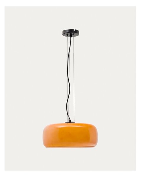 Oranžna LED viseča svetilka s steklenim senčilom ø 38 cm Reig – Kave Home