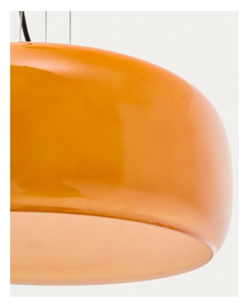 Oranžna LED viseča svetilka s steklenim senčilom ø 38 cm Reig – Kave Home