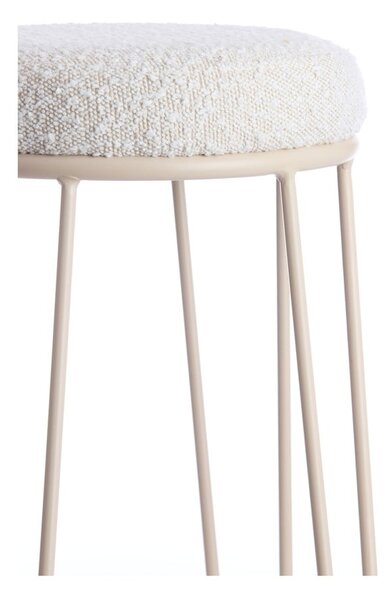 Kremno bel oblazinjen barsko stol (višina sedeža 73 cm) Alice – Light & Living