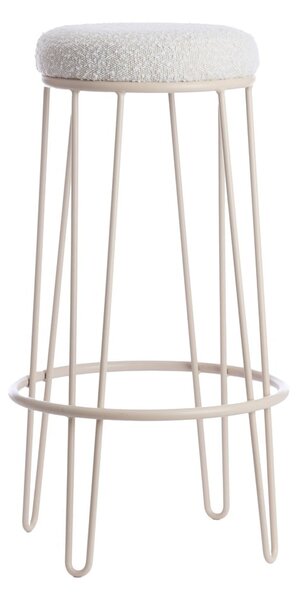 Kremno bel oblazinjen barsko stol (višina sedeža 73 cm) Alice – Light & Living