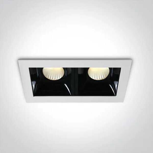 VGRADNA LED SVETILKA/2×6,5W/3000K/2×550lm/36°/350mA IP20 BELA DM50207B/W/W