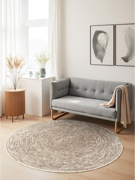 Bež/kremno bela okrogla preproga ø 120 cm Gloria Cavallo – Hanse Home