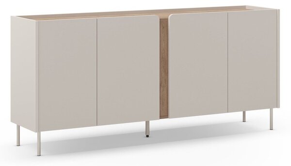 Kremno bela/naravna komoda v hrastovem dekorju 180x82x40 cm Lucile – Marckeric