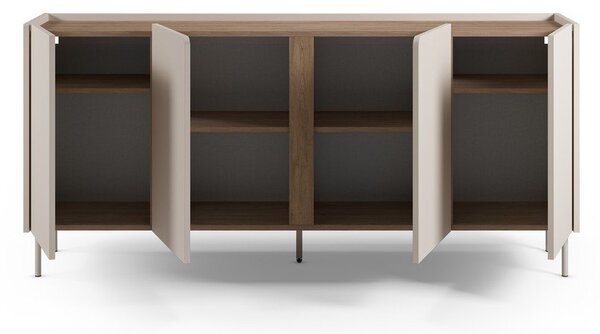 Kremno bela/naravna komoda v hrastovem dekorju 180x82x40 cm Lucile – Marckeric