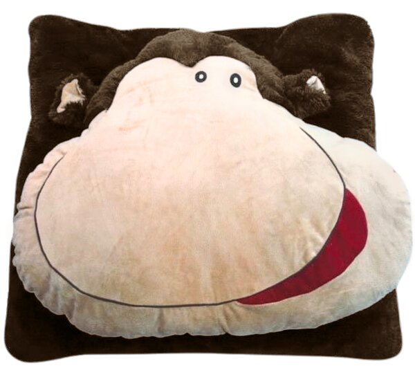 Otroška blazina CUDDLI FRIENDS 70x70 cm plišasta - več barv Barva: Rjava