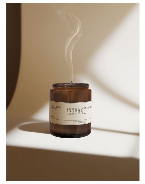 Dišeča sveča iz sojinega voska čas gorenja 40 h #46 Bergamot, Jasmine, Opuncia – Perfumed Prague