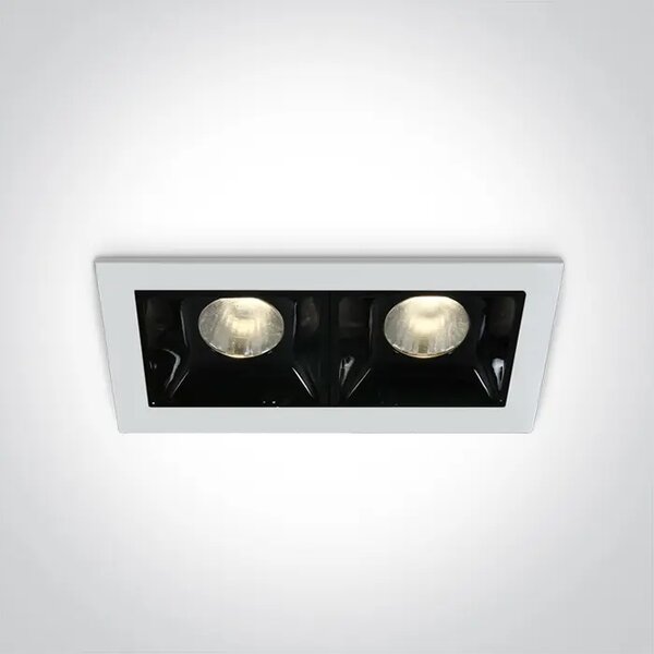 VGRADNA LED SVETILKA 2x2W WW 30deg IP20 700mA ZATEMNLJIVA BELA DM50202B/W/W
